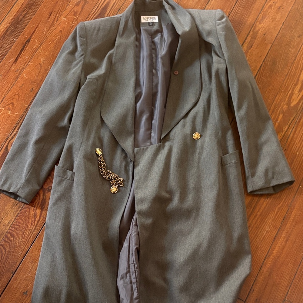 Kasper Green Blazer with Gold Details